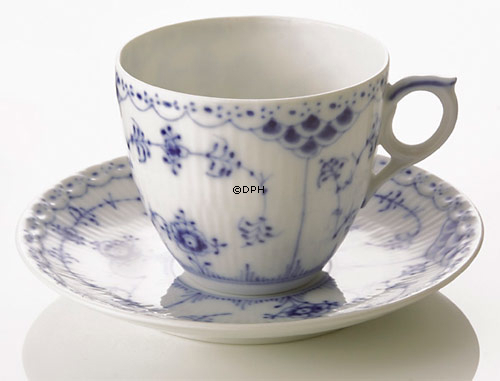 Blue Fluted, Half Lace, small Coffeee Cup and saucer no. 1/719 or 068, Royal Copenhagen