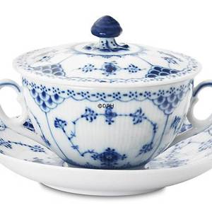 Blue Fluted, Half Lace, Soup Cup with lid, capacity 35 cl., Royal Copenhagen | No. 1102106 | Alt. 1-764 | DPH Trading