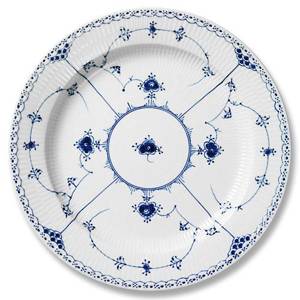 Blue Fluted, Half Lace, Round Serving Dish, Royal Copenhagen 33cm | No. 1102376 | Alt. 1-539 | DPH Trading