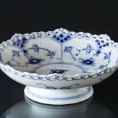 Blue Fluted, Full Lace, Cake Dish on low foot, Royal Copenhagen 18cm