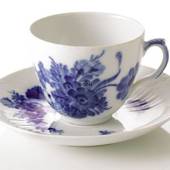 Blue Flower, Curved, Coffee Cup and saucer, capacity 18 cl., Royal Copenhag...