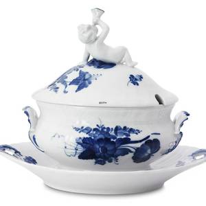 Blue Flower, Curved, oval Sauce tureen with Cover with Figure, Royal Copenhagen | No. 1106169 | Alt. 10-1653 | DPH Trading