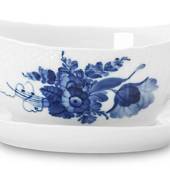 Blue Flower, Curved, Sauce boat on fixed stand, capacity 35 cl., Royal Cope...