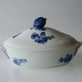 Blue Flower, Braided, oval Dish with Cover