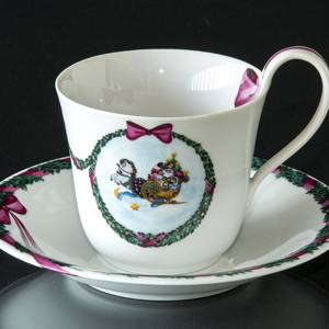 1989 Jingle Bells high handle cup with saucer, Royal Copenhagen | Year 1989 | No. 1177501 | DPH Trading