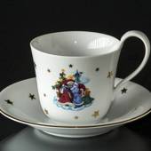1988 Jingle Bells high handle cup with saucer, Royal Copenhagen