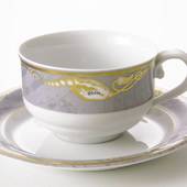 Magnolia, Grey with Gold,Tea cup and saucer, capacity 21 cl, Royal Copenhag...