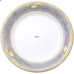 Magnolia, Grey with Gold, Plate, Royal Copenhagen | No. 1211625 | DPH Trading