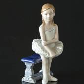 Little ballerina standing ready to dance, Royal Copenhagen figurine