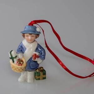 Figurine Ornament 2005, Girl with presents, Bing & Grondahl | Year 2005 | No. 1249155 | DPH Trading