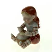 Pixie with rice pudding, Royal Copenhagen Christmas figurine