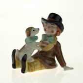 Clown With Dog, Royal Copenhagen figurine from the Mini Circus collection s...