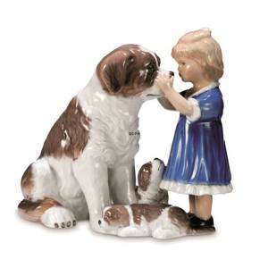 Girl with St. Bernard dog, Royal Copenhagen figurine | No. 1249361 | DPH Trading