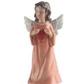 Guardian Angel gently holding a heart, girl, Royal Copenhagen figurine