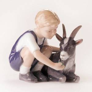 Boy with goat, Royal Copenhagen figurine | No. 1249434 | DPH Trading