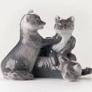 Three arctic fox cubs, Royal Copenhagen figurine | No. 1249444 | DPH Trading