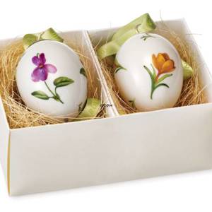Easter Eggs, set of two, yellow crocus and violet, Royal Copenhagen Easter Egg 2007 | Year 2007 | No. 1249476 | Alt. R1249476 | DPH Trading