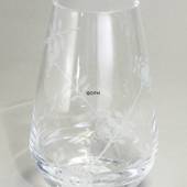 Glass vase with Blue Fluted Decor in relief, clear, Royal Copenhagen