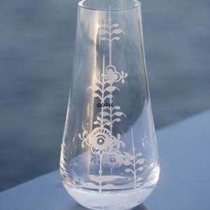 Glass vase with Blue Fluted Decor in relief, clear, Royal Copenhagen | No. 1249485 | DPH Trading