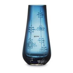 Glass vase with Blue Fluted Decor in relief, blue, Royal Copenhagen | No. 1249732 | DPH Trading
