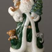 The Annual Santa 2002, A Visit from Santa, figurine, green, Royal Copenhage...