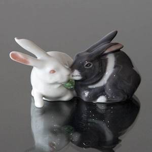 Pair of Rabbits, Royal Copenhagen rabbit figurine | No. 1249806 | DPH Trading