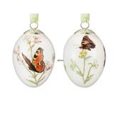 Easter egg with butterflies, Tortoiseshell and peacock, set of two, Royal C...