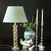 Table lamp Nickel Finish (Rustik Silver Look), with cubes without lampshade...