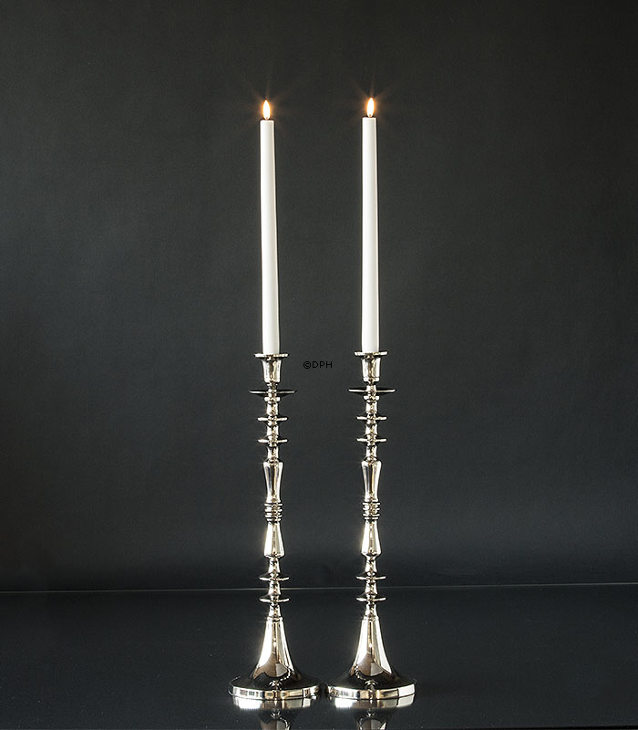 Candleholder Nickel/silver Finish 48 cm, Small