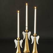 3 Candleholder Brass Finish, Angels 