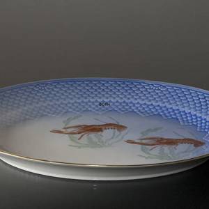 Seagull with gold, serving dish, large, with crayfish, Bing & Grondahl Royal Copenhagen 39cm | No. 1303375-F | DPH Trading