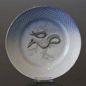 Seagull with gold, fish plate, different motifs, Bing & Grondahl - Royal Co...