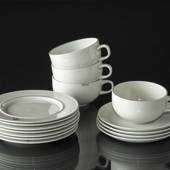 Blue Line with cross, 4 Tea cup with saucer and 7 cake plates, capacity 27 ...