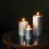 UYUNI Lighting LED Pillar Candle, Medium, Silver | No. 1416 | Alt. UL-PI-MS78015 | DPH Trading