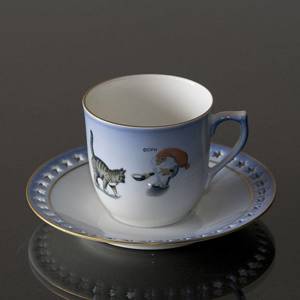 Wiberg Christmas Service, cup and saucer, pixie and cat, Bing & Grondahl | No. 1506071 | Alt. 3506-305 | DPH Trading