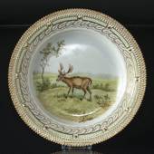 Fauna Danica Hunting service plate, with deer (Cervus Dama), Royal Copenhag...