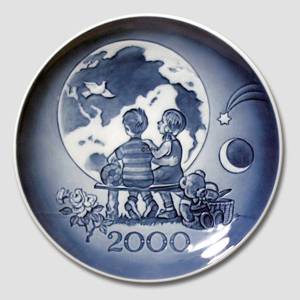 2000 Royal Copenhagen Millennium Plate Children, Earth and Moon | Year 2000 | No. 1903100 | DPH Trading