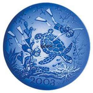 2003 Royal Copenhagen Millennium plate, Children diving with Turtle | Year 2003 | No. 1903103 | DPH Trading