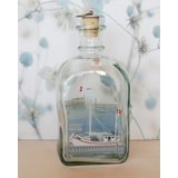 Holmegaard Summer glass bottle with Fishing boat in a harbor environment