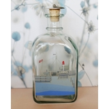 Holmegaard Summer glass bottle with Fishing boat in a harbor environment