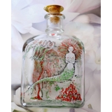Holmegaard H. C. Andersen glass bottle with "The Little Mermaid"