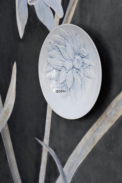 The Art of Giving Flowers, plate with light blue relief, 'Fascination', Royal Copenhagen
