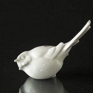 Optimist, white titmouse with tail up figurine, Royal Copenhagen bird figurine | No. 2670410 | DPH Trading