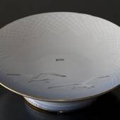 Seagull Service with gold, cake dish on low foot, Bing & Grondahl - Royal C...