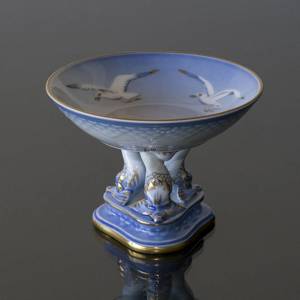 Seagull Service with gold, pickle dish on dolphins foot 14cm | No. 3-451 | Alt. 3-66 | DPH Trading