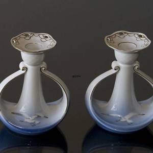 Seagull Service with gold, Candle Holder, set of 2, small, Bing & Grondahl Royal Copenhagen | No. 3-503 | Alt. 1303503 | DPH Trading