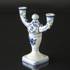 Royal Copenhagen/Aluminia Tranquebar, blue, Two Armed Candleholder (See damage on pictures) | No. 3037-919 | DPH Trading