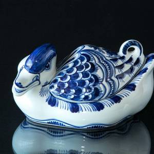 Royal Copenhagen/Aluminia Tranquebar, blue, bonbonniere duck | No. 3043-1058 | DPH Trading