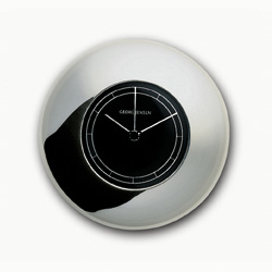Georg Jensen "Luna" Clock 14 cm pewter w/black dial.