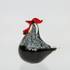 Rooster, Glass Sculpture Black w/white, Height: 11cm, Glass Art, | No. 4208 | DPH Trading